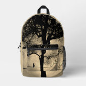 Kat op een draad Volle Maan Bedrukte Rugzak (Voorkant)