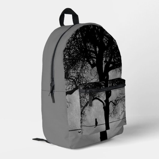 Kat op een draad Volle Maan Bedrukte Rugzak (Achterkant Hoek Links)