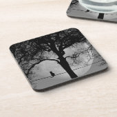 Kat op een draad Volle Maan Bier Onderzetter (Linkerzijde)