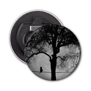 Kat op een draad Volle Maan Button Flesopener