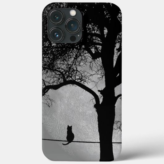 Kat op een draad Volle Maan Case-Mate iPhone Case (Achterkant)