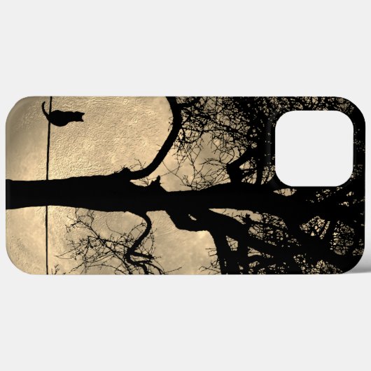 Kat op een draad Volle Maan Case-Mate iPhone Case (Achterkant (horizontaal))