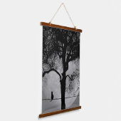 Kat op een draad Volle Maan Hangend Wandkleed (Gebogen)