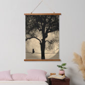 Kat op een draad Volle Maan Hangend Wandkleed (Slaapkamer)