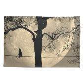 Kat op een draad Volle Maan Kussensloop (Achterkant)