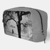 Kat op een draad Volle Maan Persoonlijke Naam Toilettasje (Rechterhoek)