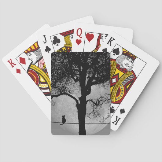 Kat op een draad Volle Maan Pokerkaarten (Achterkant)