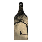 Kat op een draad Volle Maan Snijplank (Voorkant)