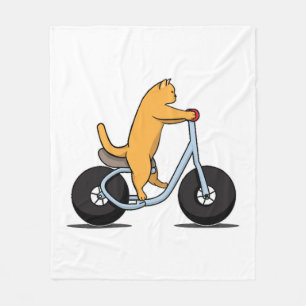 Kat op een fiets Funny Cat Lover en Fietser Fleece Deken