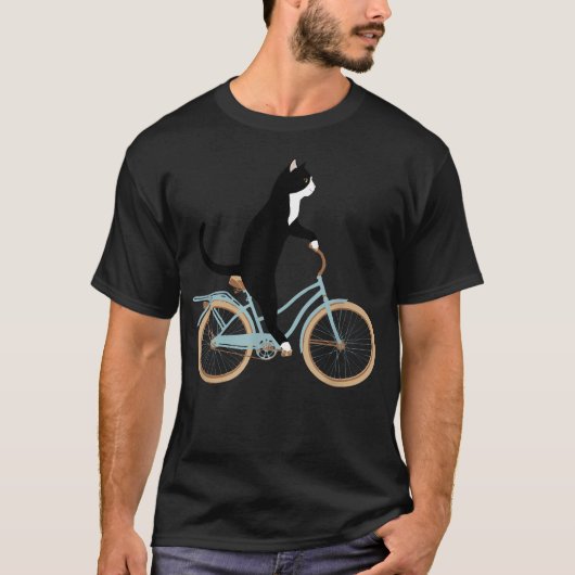 Kat op een fiets t-shirt (Voorkant)