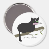 Kat op een filiaal magneet (Voorkant / Achterkant)