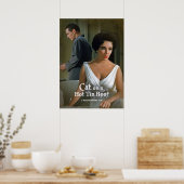 Kat op een hotline dakje poster (Keuken)