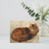 Kat op een kussen Henriëtte Ronner-Knip Briefkaart (Staand voorkant)