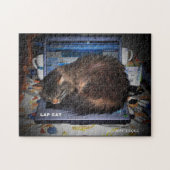 Kat op een laptop introduceren of uw eigen laptop legpuzzel (Horizontaal)