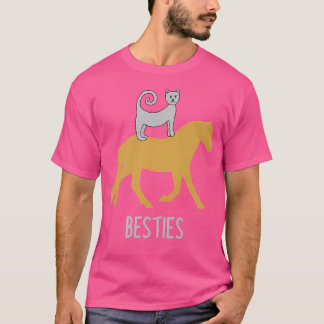 Kat op een paard met een kat-dame-meisje t-shirt