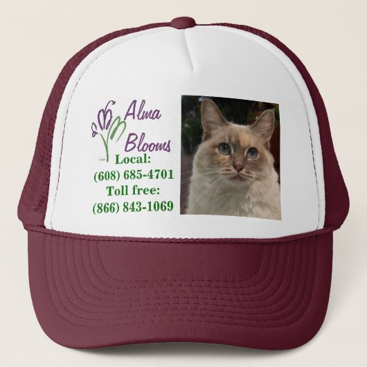 Kat op een pet... trucker pet (Voorkant)