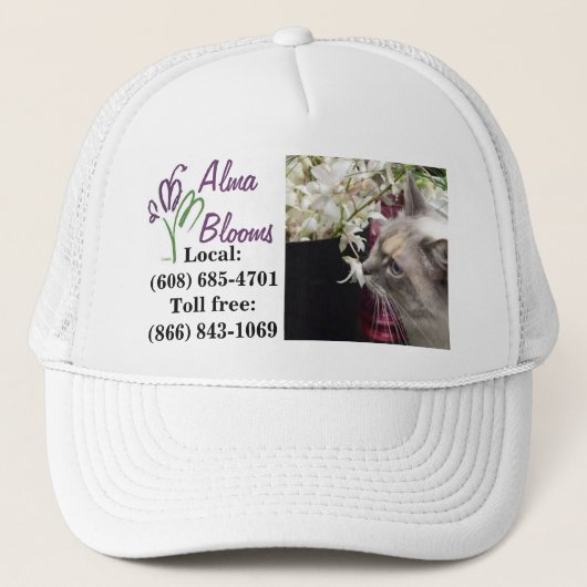 Kat op een pet... trucker pet (Voorkant)