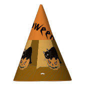 Kat op een pompoen feesthoedjes (Rechts)