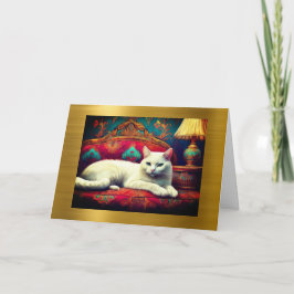 Kat op een Settee, Get Well Kaart