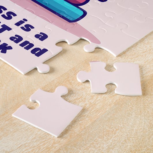 Kat op een Stack of Books Cute Personalized Litera Legpuzzel (Zijkant)