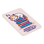 Kat op een Stack of Books Cute Personalized Litera Magneet (Rechterzijde)