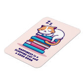 Kat op een Stack of Books Cute Personalized Litera Magneet (Linkerzijde)