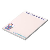 Kat op een Stack of Books Cute Personalized Reader Notitieblok (Linkerzijde)