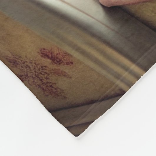 Kat op een stoel (Shabby Chic) Fleece Deken (Hoek)