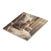 Kat op een stoel (Shabby Chic) Tegeltje (Zijkant)