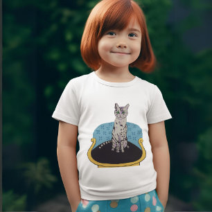 Kat op een stoel T-Shirt cadeau voor kattenliefheb