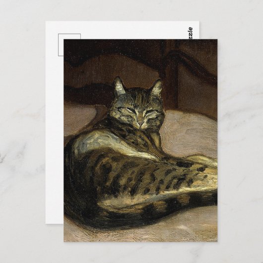 "Kat op een stoel" van Theophile Steinlen Briefkaart (Voorkant / Achterkant)