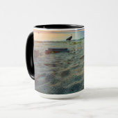 Kat op een strand mok (Voorkant links)