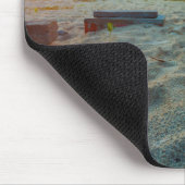 Kat op een strand muismat (Hoek)