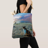 Kat op een strand tote bag (Dichtbij)