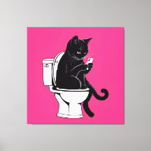Kat op een toilet zitten