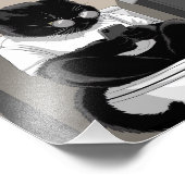 Kat op een toilet zitten foto afdruk (Hoek)