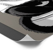 Kat op een toilet zitten poster (Hoek)