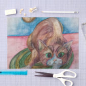 kat op een weefsel van een mat tissuepapier (Craft)