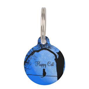 Kat op een Wire Blue Moon Eigenaar Info ID # op Te Huisdierpenning