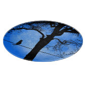 Kat op een Wire Blue Moon Glass Snijplank (Hoek)