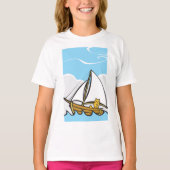 Kat op een zeilboot T-shirt (Voorkant)