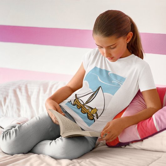 Kat op een zeilboot T-shirt