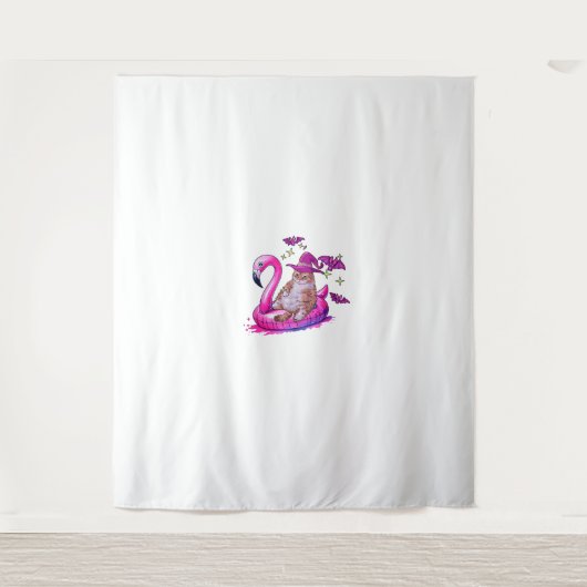 Kat op een zwembad Grappige Spooky Zomer Tussen Ha Wandkleed (Voorkant)