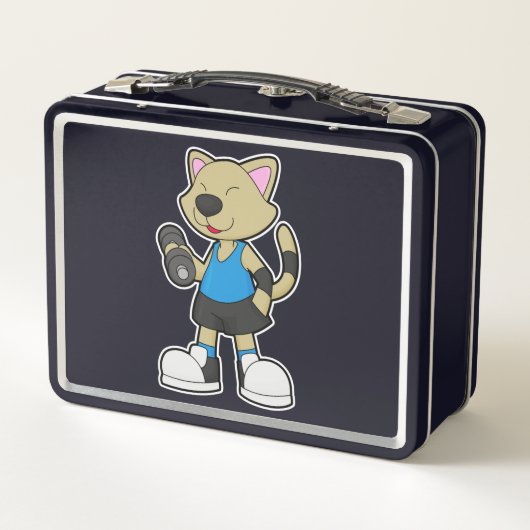 Kat op fitness met Dumbbell (Achterkant)