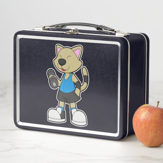 Kat op fitness met Dumbbell (In situ)