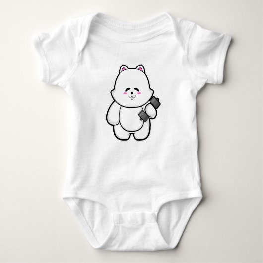 Kat op fitness met Dumbbell Romper (Voorkant)