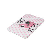 Kat op Flamingo met ananas- en roze pokadots Badmat (Gekanteld)