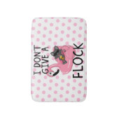 Kat op Flamingo met ananas- en roze pokadots Badmat (Voorkant Verticaal)