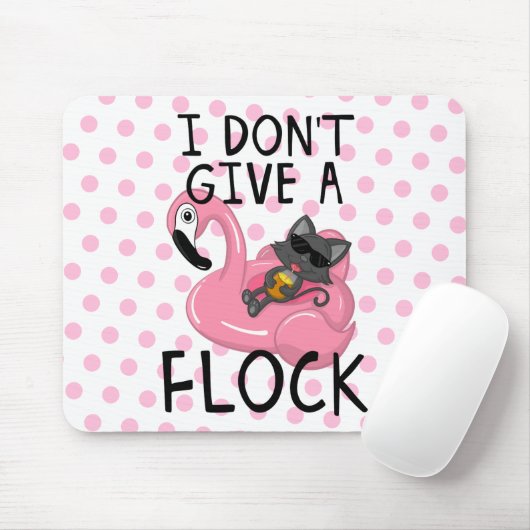 Kat op Flamingo met ananas- en roze pokadots Muismat (Met muis)