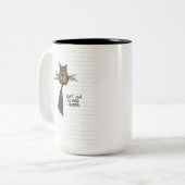 Kat op gevoerd papier tweekleurige koffiemok (Voorkant links)